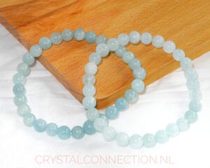 Aquamarijn kogel armband