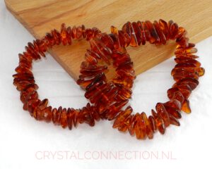 Barnsteen armband cognac