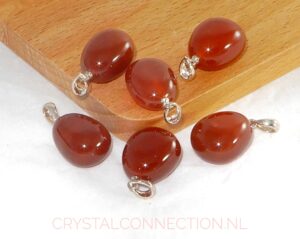 Carneool hanger zilv. oogje