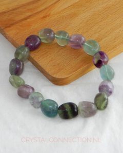 Fluoriet armband trommelsteen