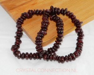 Granaat rood slice armband