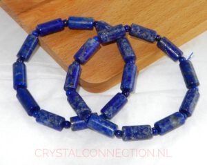 Lapis lazuli armband met cilinder en kogels