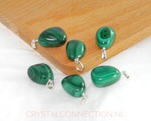 Malachiet hanger zilv. oogje