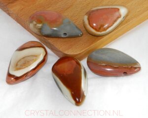 Polychroom jaspis doorboorde hanger