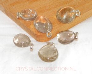 Rookkwarts hanger zilv.oogje