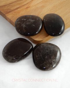 Rookkwarts schijfstenen donker/Morion