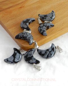 Sneeuwvlok obsidiaan maan hanger