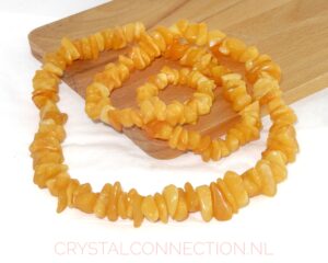 Barnsteen ketting 65 cm. Milky met certificaat